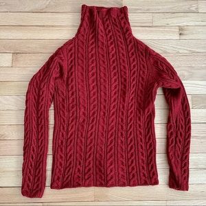 Eileen Fisher cable knit 💯 merino wool sweater vintage